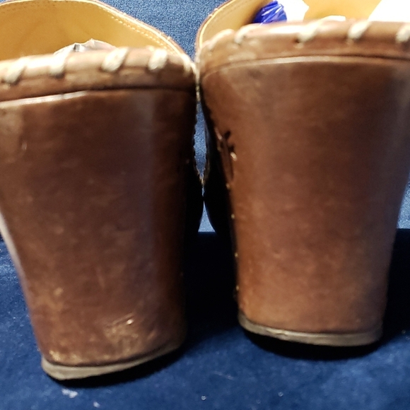 Frye slide on leather heeled clog mule cutout 🔥 - Picture 4 of 9